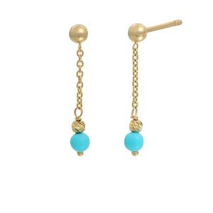 Chic Gold and Turquoise Chain Earrings